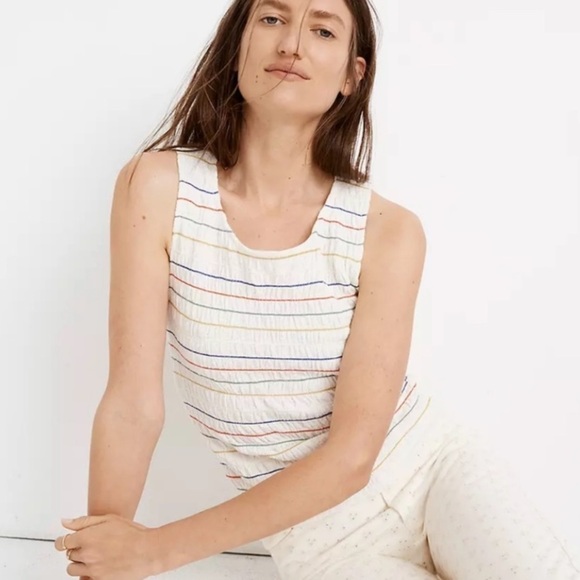 Madewell Smocked Rainbow Tank - Picture 6 of 6
